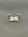 5mm silver Moissanite stud earrings